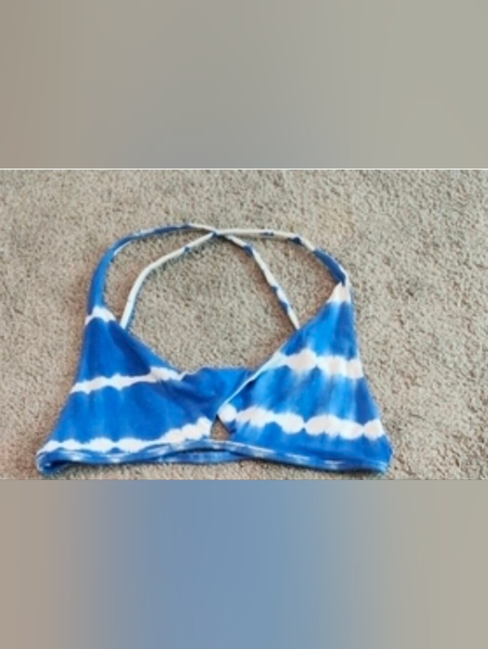 INDAH blue & White Bra